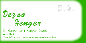 dezso henger business card